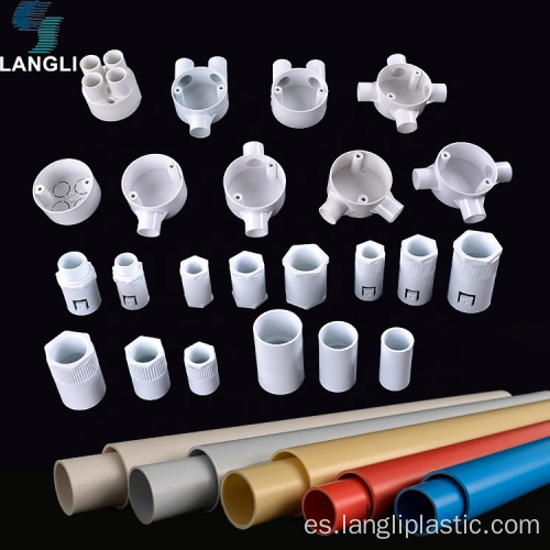 Conector de tubería de instalación de tubería de PVC de plástico eléctrico
